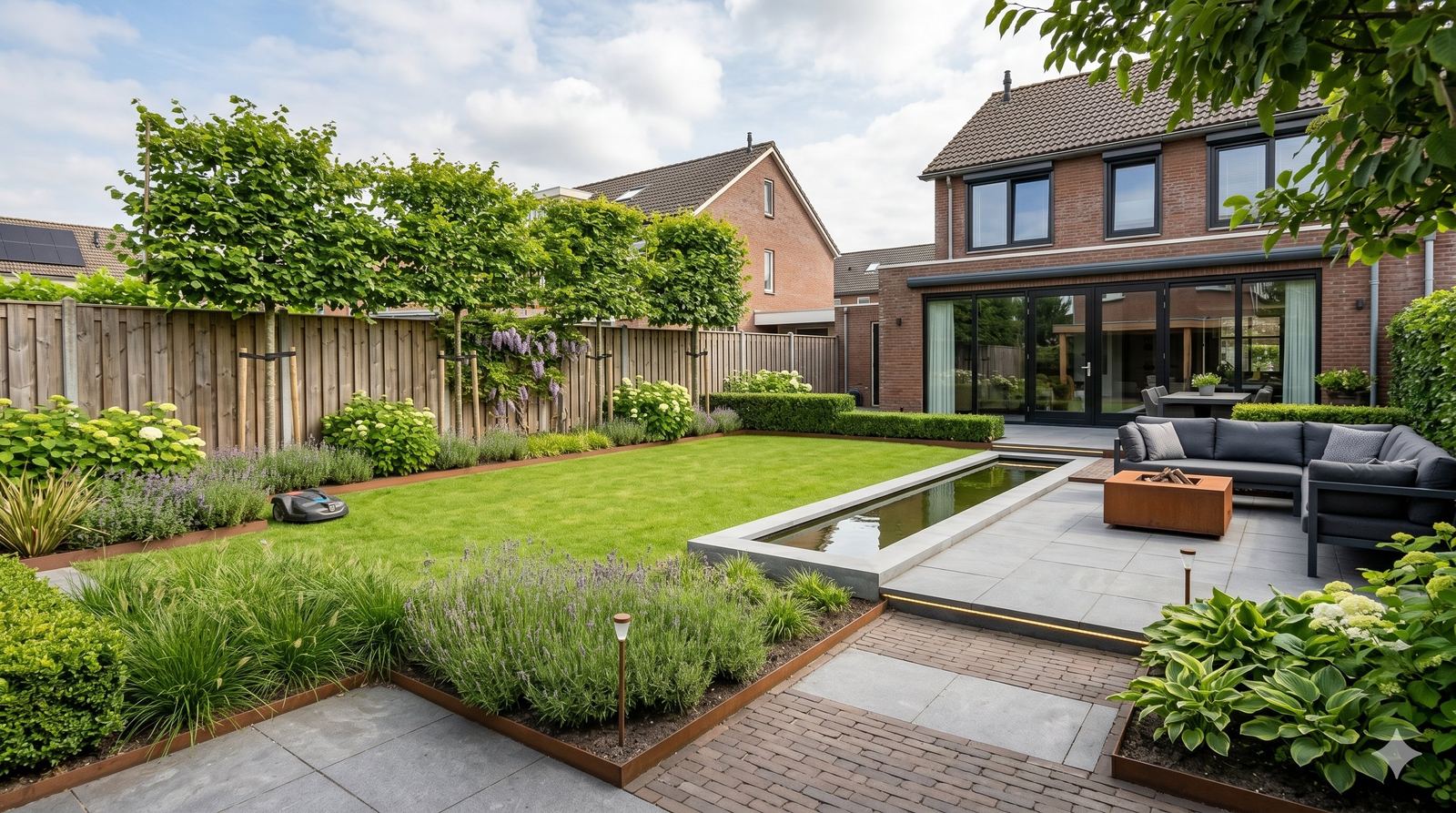 Professioneel aangelegde Nederlandse tuin